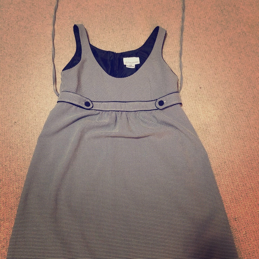 Oh! Momma Black/White Checkered Maternity Dress